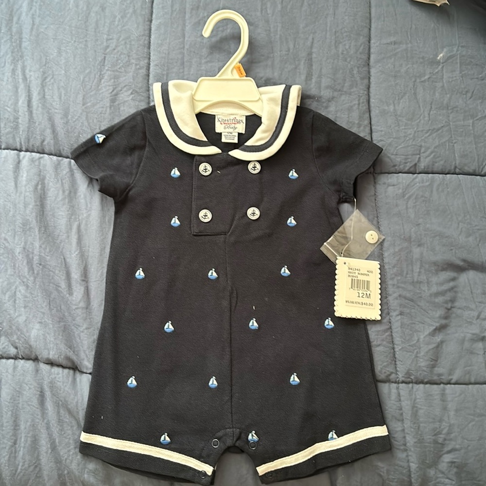 Navy Kitestrings Sailor Romper